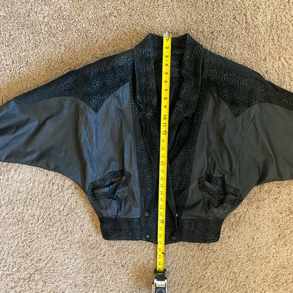 Womens Vintage Giovanni Black Leather Jacket size Small - Picture 5 of 14